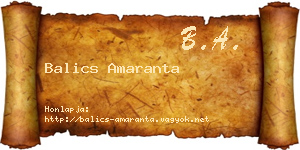 Balics Amaranta névjegykártya